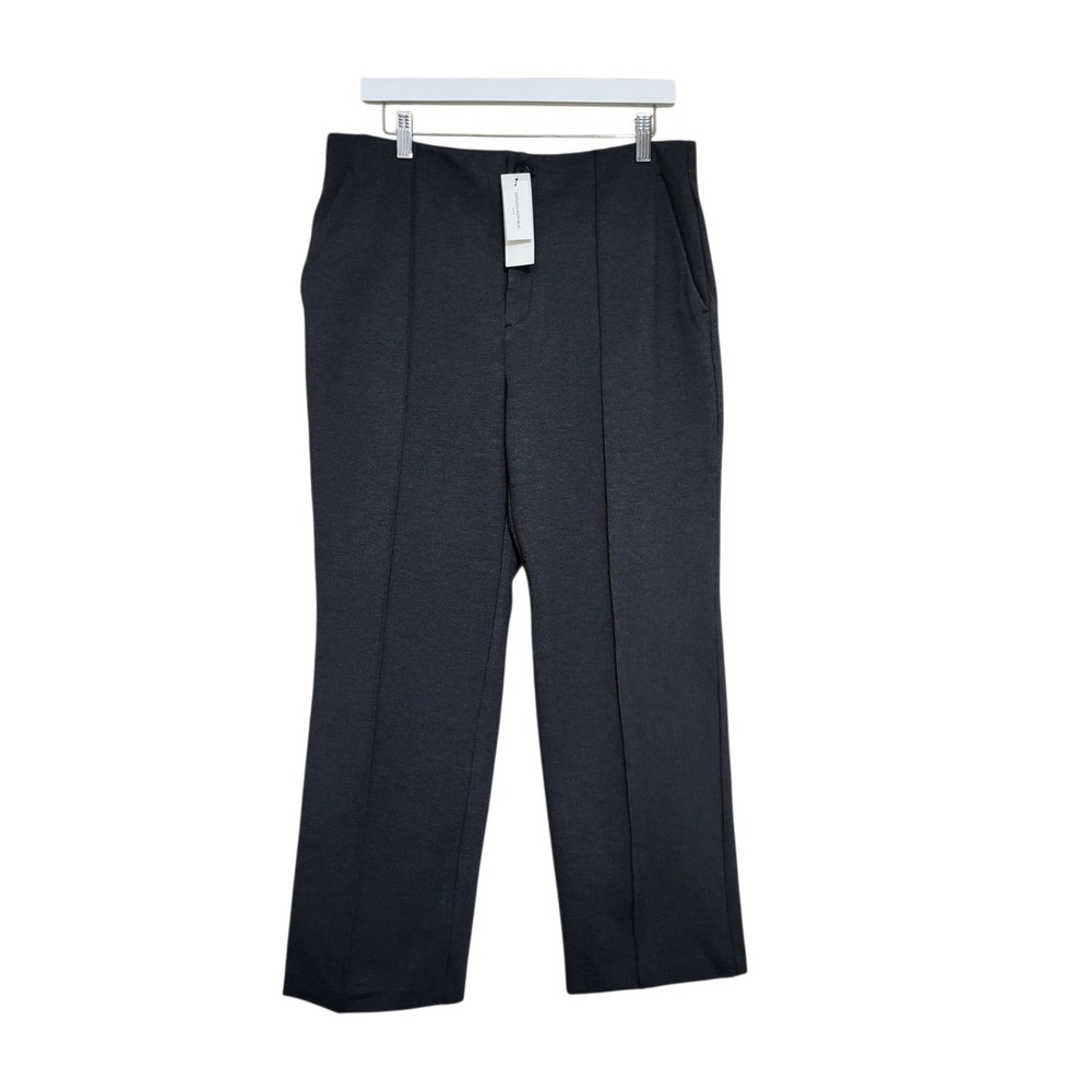 Banana Republic Women L Tall Gray Straight HighRise Ponte Knit Trouser Pant Crop